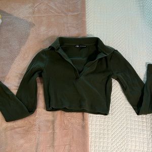 Zara forest green crop
